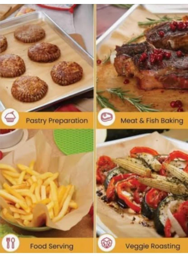 ورقة زبدة مقاومة للزيوت للطبخ ومقاومة للحرارة المرتفعة آمنة للميكروويف والثلاجة، لفة 5 م × 30 سم - Image 3